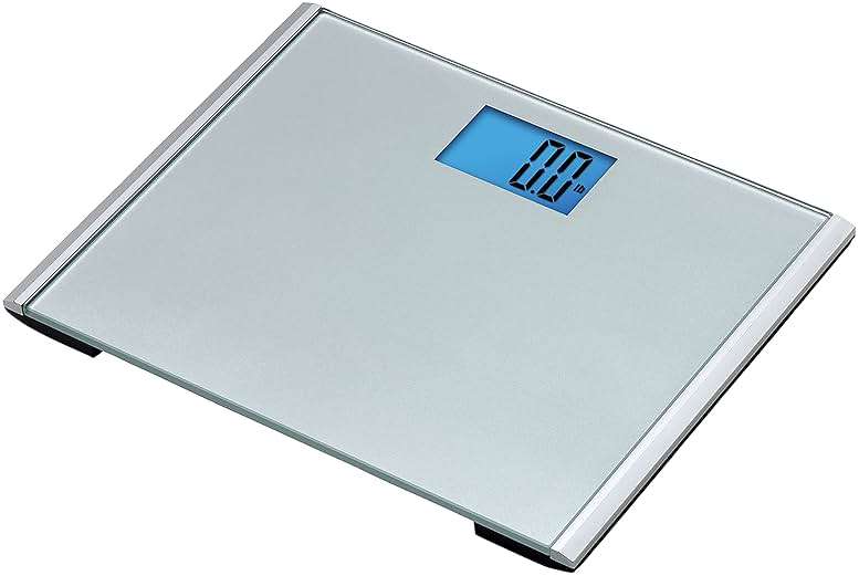 Eat Smart Precision Plus Digital Bathroom Scale, 440-lb Capacity, Wide Platform Body Analyzer with Step-On Technology, Stable Home Fitness Device for Weight Management, Grey - Image 3