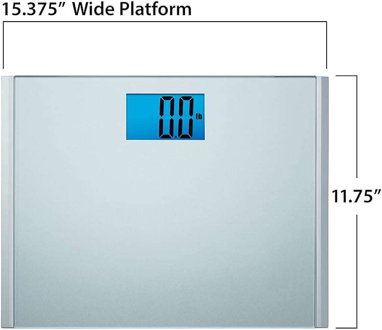 Eat Smart Precision Plus Digital Bathroom Scale, 440-lb Capacity, Wide Platform Body Analyzer with Step-On Technology, Stable Home Fitness Device for Weight Management, Grey - Image 4
