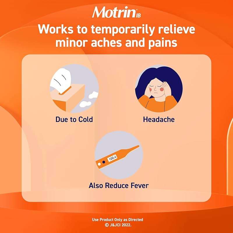 Motrin IB Ibuprofen Tablets, Pain Reliever, Temporarily Reduces Fever and Relieves Minor Pain, Muscle Aches, Headache, Backache, Nonsteroidal Anti-Inflammatory Drug, 200 Mg, 225 Count Value Size - Image 5