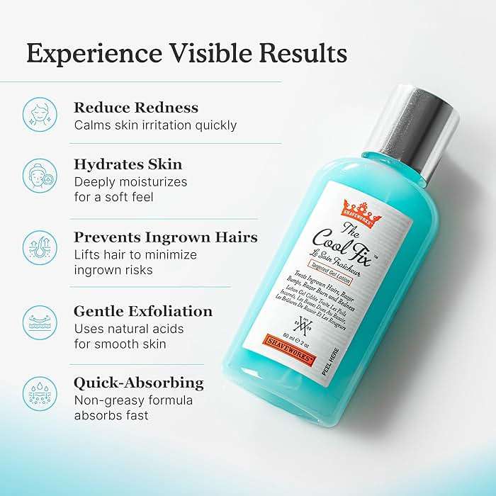Shaveworks The Cool Fix Aftershave for Women: Pubic Hair Removal, Razor Bumps, Razor Burns, Ingrown Hair Treatment – After Shaving Post Waxing Bikini Area Moisturizing Skin Care Gel 2 Fl Oz - Image 6