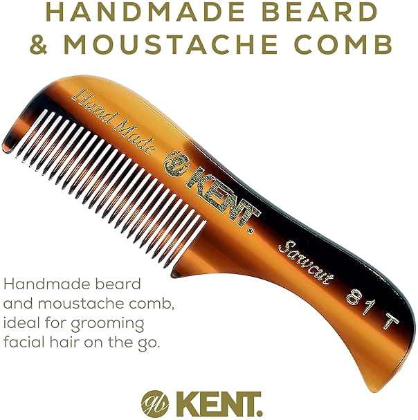 Kent A 81T X-Small Men's Beard Mustache Mini Pocket Comb, Fine Toothed Pocket for Facial Hair Grooming and Styling. Hand-Made of Quality Cellulose Acetate, Saw-cut Hand Polished. Made in England - Image 3