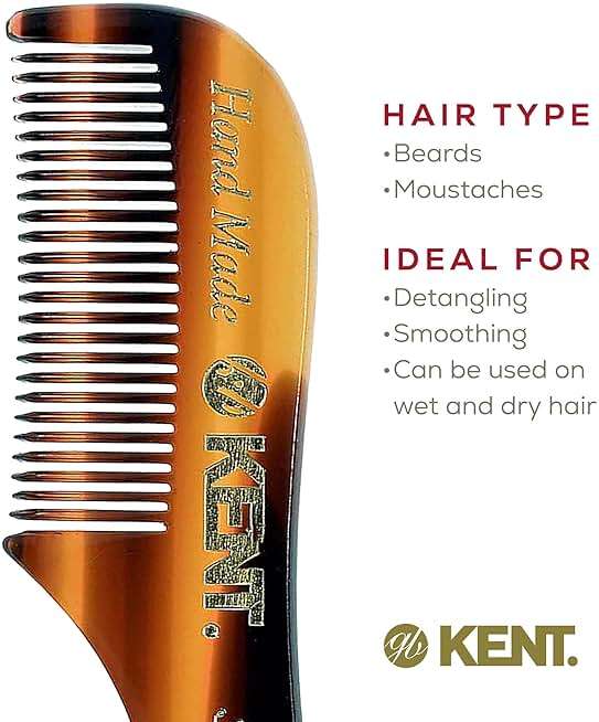 Kent A 81T X-Small Men's Beard Mustache Mini Pocket Comb, Fine Toothed Pocket for Facial Hair Grooming and Styling. Hand-Made of Quality Cellulose Acetate, Saw-cut Hand Polished. Made in England - Image 6