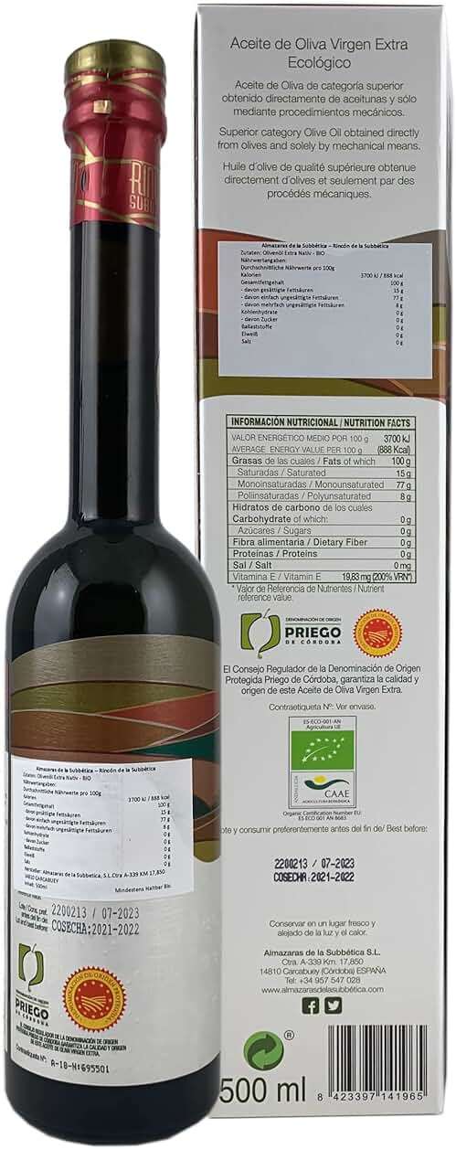 Rincon De La Subbetica- Award Winning, Organic Cold Pressed EVOO Extra Virgin Olive Oil, 16.9-Ounce Glass Bottle - Image 2