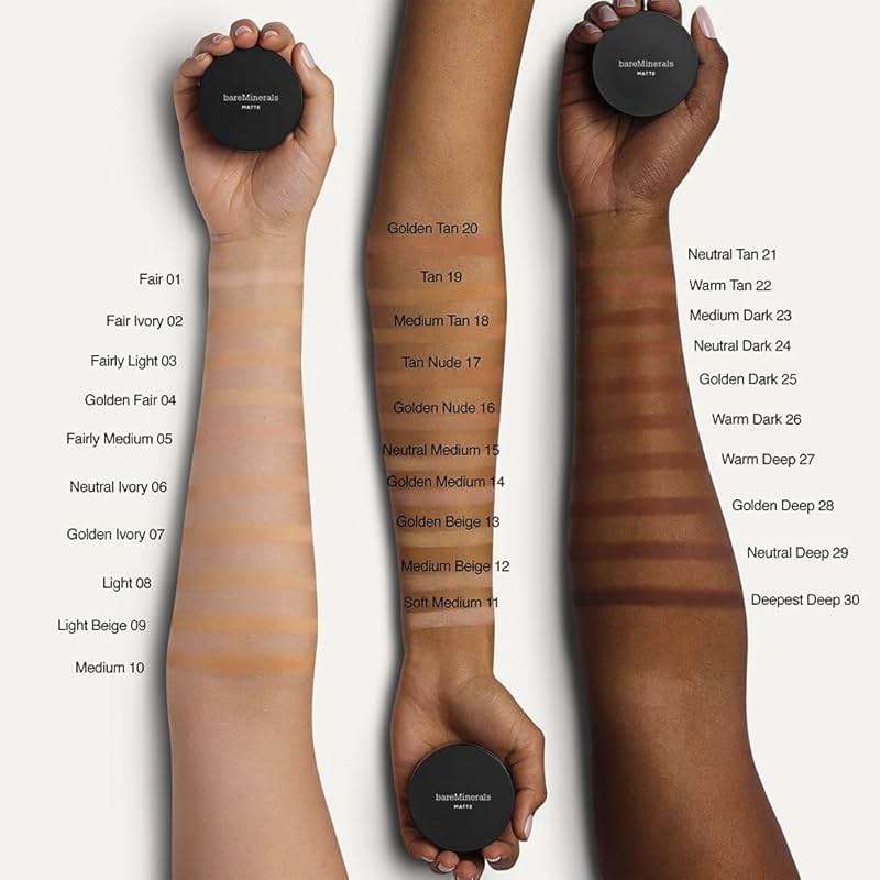 bareMinerals Original Matte Loose Powder Foundation SPF 15, Clean Mineral Powder Face Makeup, Sheer-to-Full Coverage, Reduces Shine, Dermatologist-Tested, Skin-improving Makeup For Sensitive Skin - Image 6