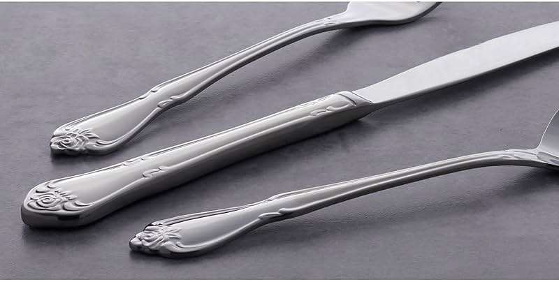 Oneida True Rose 45 Piece Everyday Flatware, Service for 8, 18/0 Stainless Steel, Silverware Set, Silver - Image 7