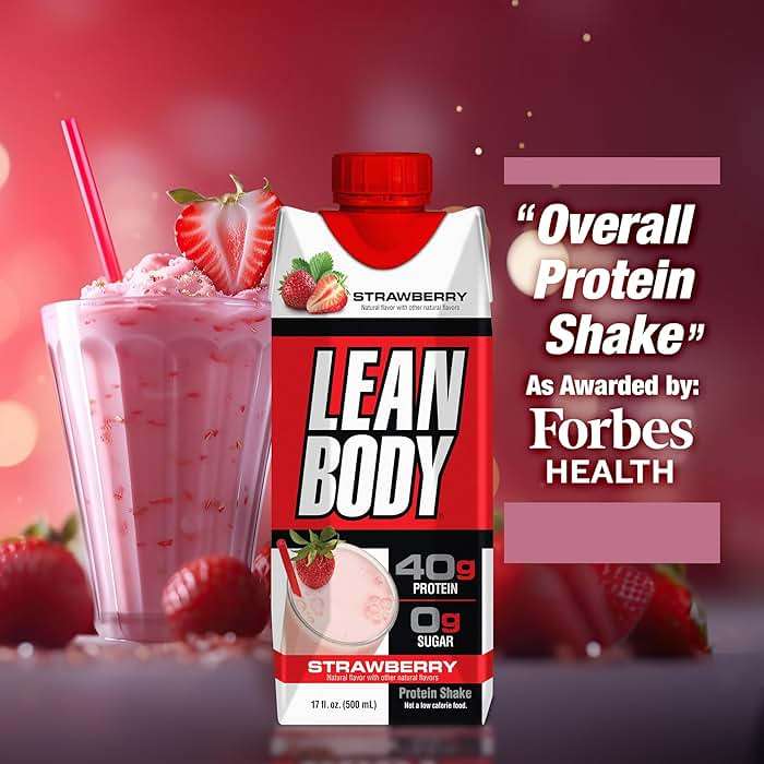 Labrada Lean Body Ready-to-Drink Strawberry Protein Shake, Bottle, 40g Protein, Whey Blend, 0 Sugar, Gluten Free, 22 Vitamins & Minerals, 17 Ounce (Recyclable Carton & Lid - Pack of 12) - Image 2