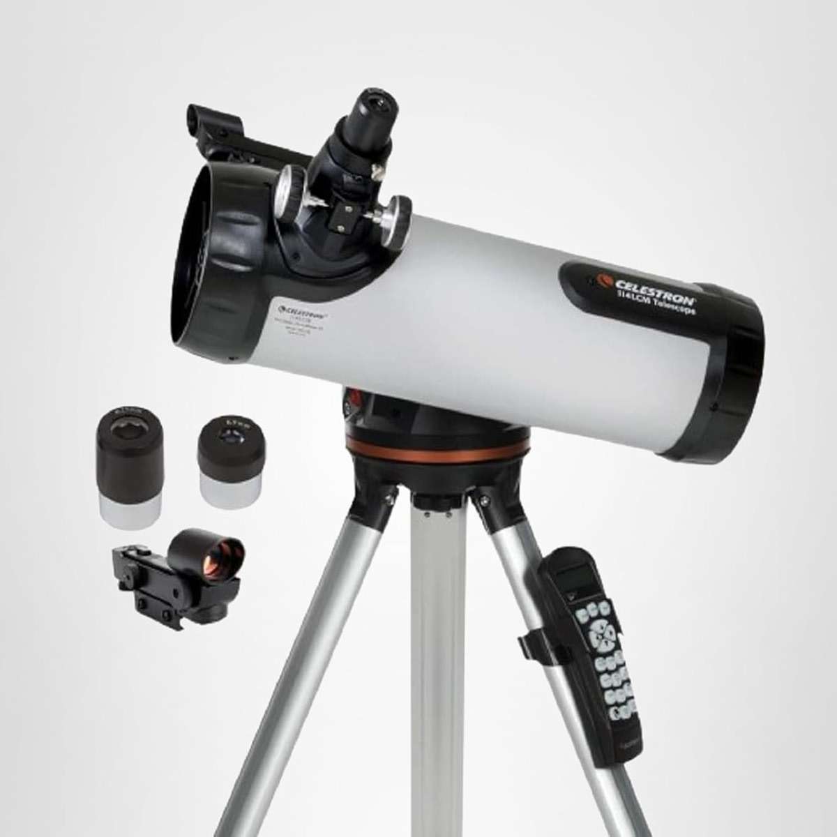 Celestron - 114LCM Computerized Newtonian Telescope - Telescopes for Beginners - 2 Eyepieces - Full-Height Tripod - Motorized Altazimuth Mount - Large 114mm Newtonian Reflector - Image 11