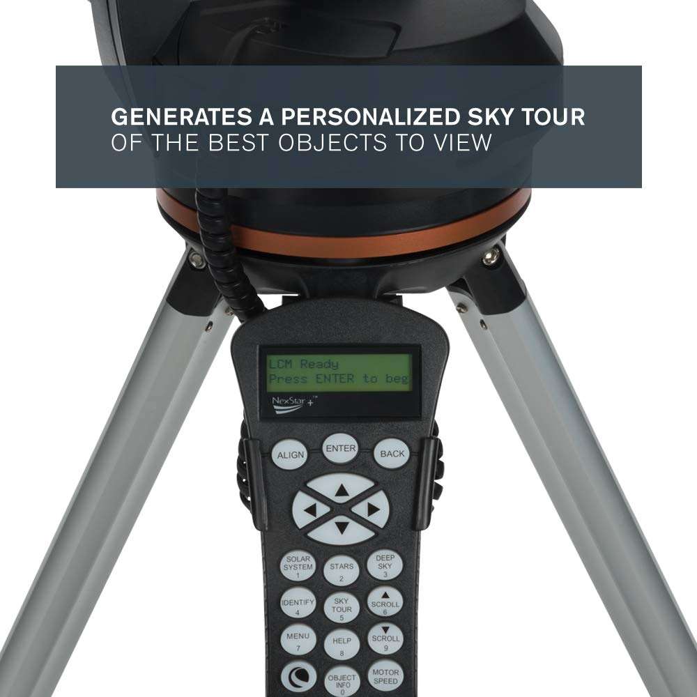 Celestron - 114LCM Computerized Newtonian Telescope - Telescopes for Beginners - 2 Eyepieces - Full-Height Tripod - Motorized Altazimuth Mount - Large 114mm Newtonian Reflector - Image 6