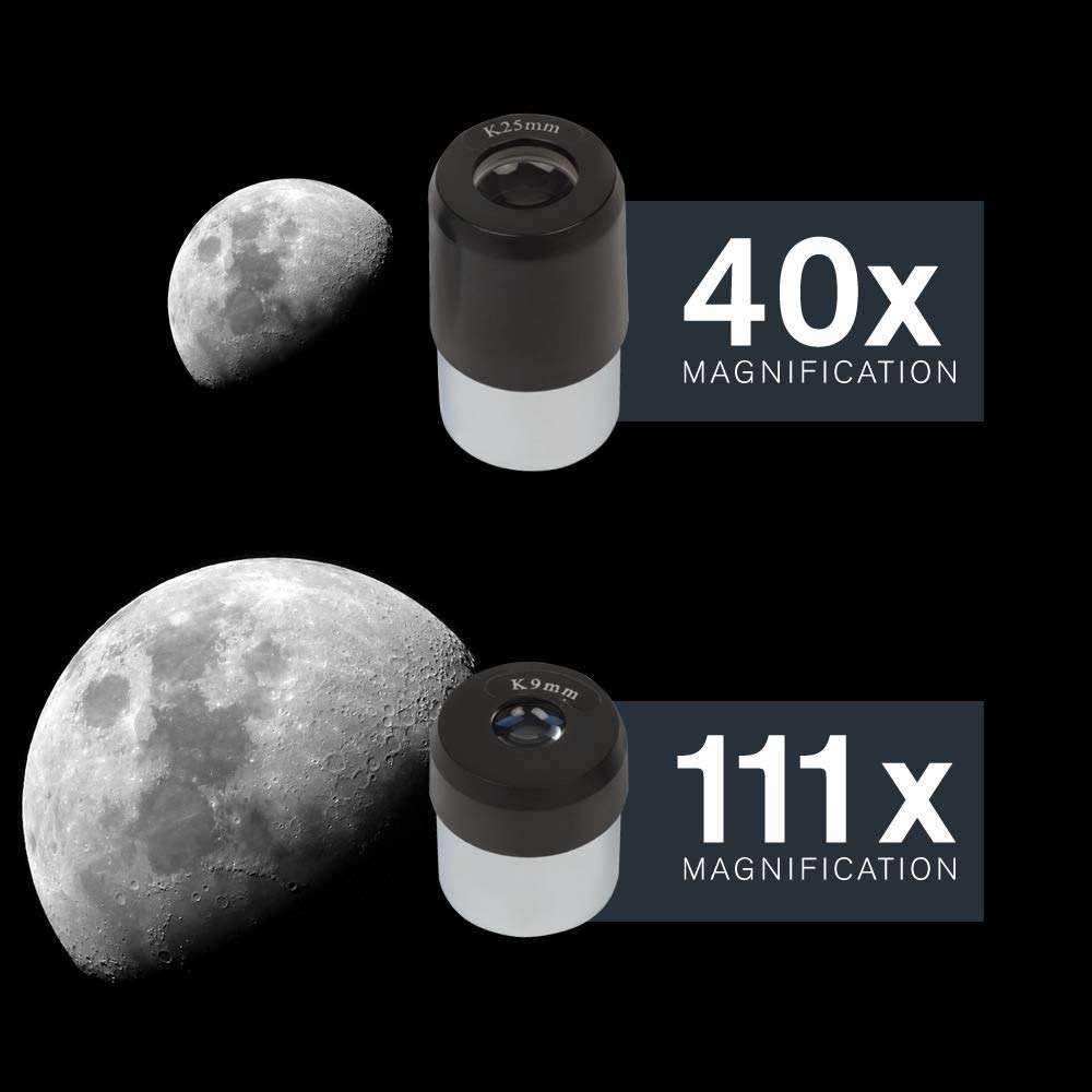 Celestron - 114LCM Computerized Newtonian Telescope - Telescopes for Beginners - 2 Eyepieces - Full-Height Tripod - Motorized Altazimuth Mount - Large 114mm Newtonian Reflector - Image 9
