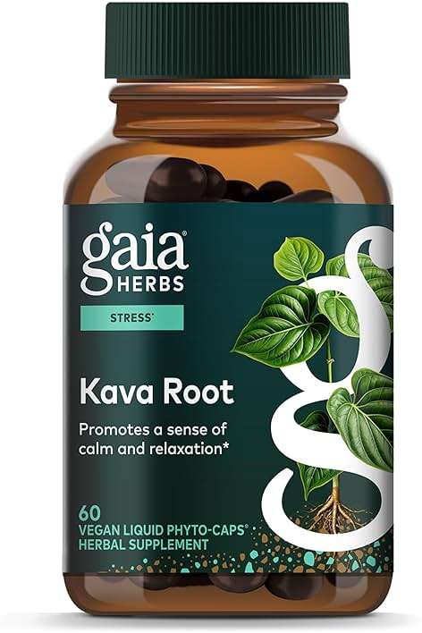 Gaia Herbs Kava Root - Helps Sustain a Sense of Calm & Relaxation During Times of Stress*- Made with Noble Kava Cultivars - 60 Vegan Liquid Phyto-Caps (60 Servings) - Image 1