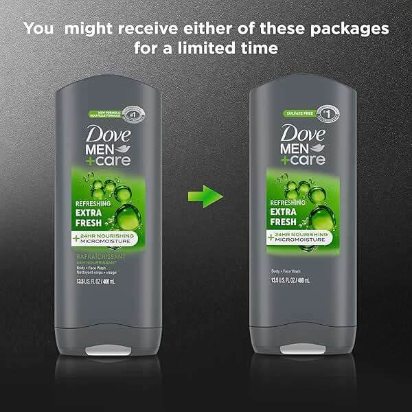DOVE Men + Care Body Wash and Face for Fresh, Healthy-Feeling Skin Extra Fresh Cleanser That Effectively Washes Away Bacteria While Nourishing Your 13.5 oz - Image 3