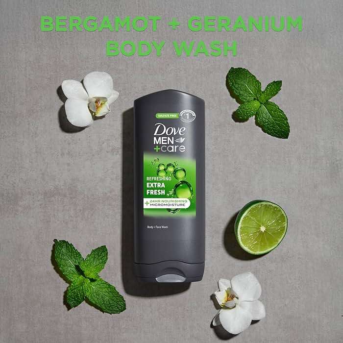 DOVE Men + Care Body Wash and Face for Fresh, Healthy-Feeling Skin Extra Fresh Cleanser That Effectively Washes Away Bacteria While Nourishing Your 13.5 oz - Image 4