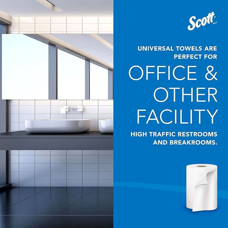 Scott Professional Essential Universal Hard Roll Paper Towels, Bulk (01040), Hardwound 1.5' Core, Absorbency Pockets, White (12 Rolls at 800' Each, 9,600'/Case) - Image 4