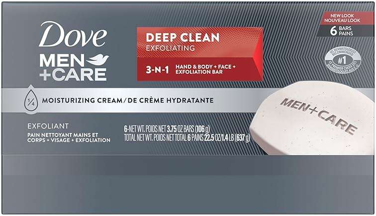 Dove Men + Care Deep Clean Body + Face Bars, Purifying Grains, 3.75 oz, 6 Ct - Image 2