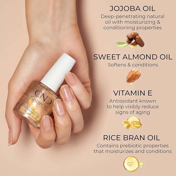 CND SolarOil Cuticle Oil, Natural Blend Of Jojoba, Vitamin E, Rice Bran and Sweet Almond Oils, Moisturizes and Conditions Skin (Packaging May Vary) - Image 4