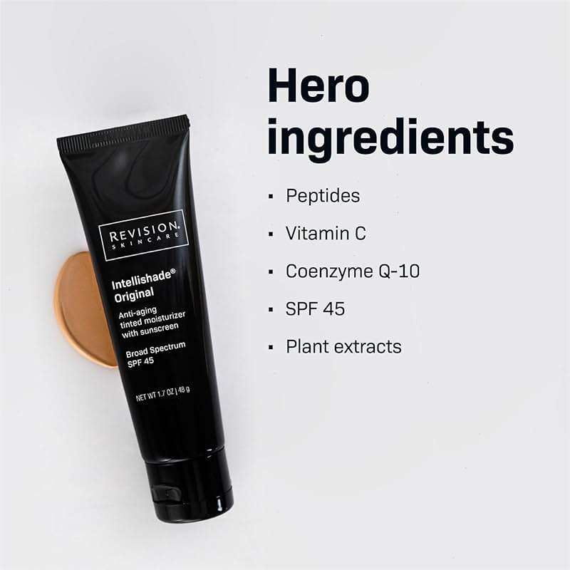 Revision Skincare Intellishade® Original SPF 45, Anti-Aging Tinted Sunscreen for Face, Daily Moisturizer with SPF, Anti-Wrinkle with Peptides & Vitamin C, Hydrating Broad-Spectrum Sunscreen, 1.7 oz - Image 4