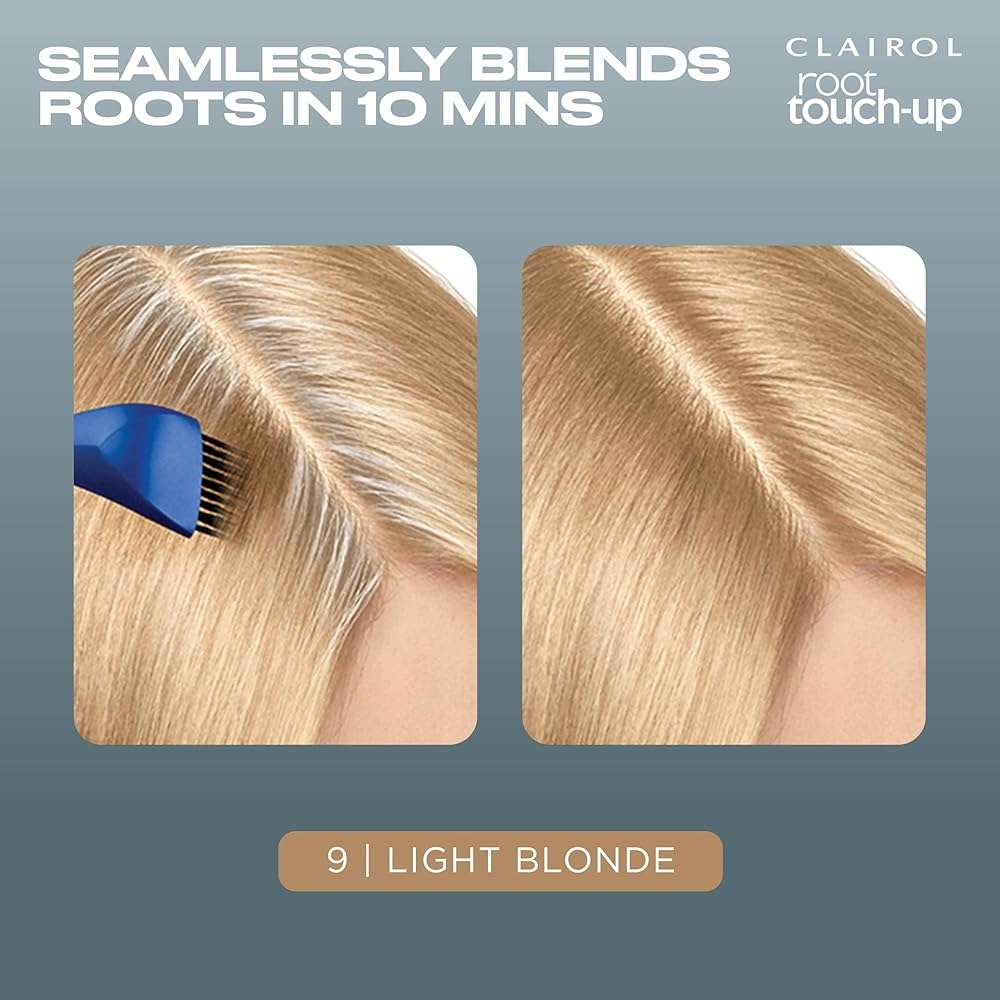 Clairol Root Touch-Up by Nice'n Easy Permanent Hair Dye, 9 Light Blonde Hair Color | 100% Gray Coverage | Easy Brush Application | Matches Professional Salon Shades | Pack of 2 - Image 4