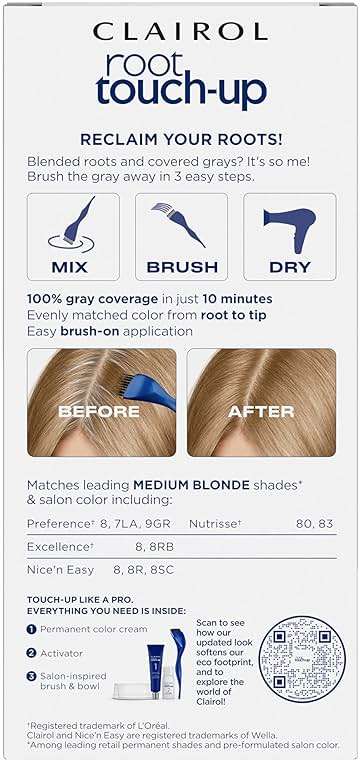 Clairol Root Touch-Up by Nice'n Easy Permanent Hair Dye, 8 Medium Blonde Hair Color | 100% Gray Coverage | Easy Brush Application | Matches Professional Salon Shades | Pack of 1 - Image 2