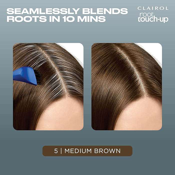 Clairol Root Touch-Up by Nice'n Easy Permanent Hair Dye, 5 Medium Brown Hair Color | 100% Gray Coverage | Easy Brush Application | Matches Professional Salon Shades | Pack of 2 - Image 4