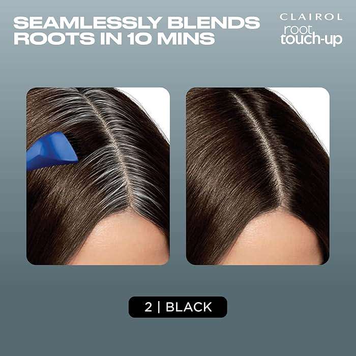 Clairol Root Touch-Up by Nice'n Easy Permanent Hair Dye, 2 Black Hair Color | 100% Gray Coverage | Easy Brush Application | Matches Professional Salon Shades | Pack of 2 - Image 4