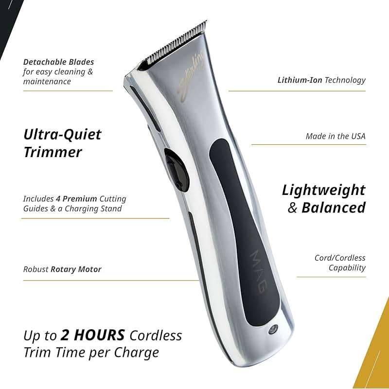 Wahl Professional Sterling Mag Cordless Trimmer, Lithium Ion, Quick-Detach Blade, 120 Minute Run Time, Includes Charging Stand - Image 3