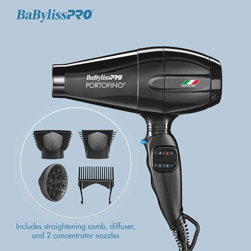 BaBylissPRO Nano Titanium Italian Portofino Hair Dryer - Professional 2000 Watt Blow Dryer - Image 3
