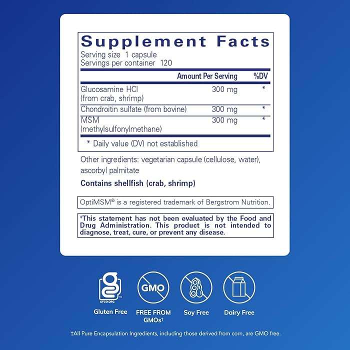 Pure Encapsulations Glucosamine Chondroitin with MSM - Supports Joint Health & Normal Cartilage Formation* - Maintains Enzyme Activity - Gluten-Free & Non-GMO - 120 Capsules - Image 2