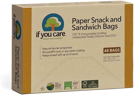 If You Care Sandwich Bags, Natural , 48 Count - Image 1