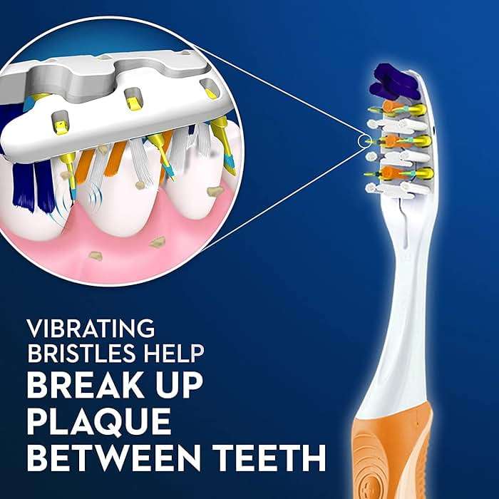 Oral-B Pulsar Pro-Health Expert Clean, Battery electric toothbrush, 2 count MEDIUM toothbrush pack, removes plaque, travel essentials tooth brush - Image 3