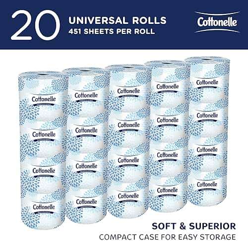 Cottonelle Professional Standard Roll Toilet Paper, Bulk (13135), 2-Ply, White, Compact for Easy Storage (20 Rolls of 451 Sheets, 9,020 Sheet Total) - Image 2