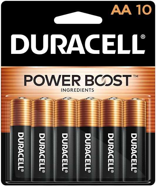 Duracell Coppertop AA Batteries with Power Boost Ingredients, 10 Count (Pack of 1) Double A Battery with Long-lasting Power, Alkaline AA Battery for Household and Office Devices - Image 1