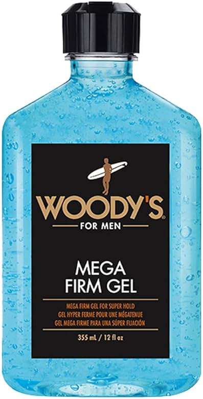 Woody's Mega Firm Hair Gel for Men, Strong Hold, Alcohol-Free, No Flakes, Men's Hair Gel for Strong Hold Styling, Mens Styling Gel - 12 fl oz - Image 1