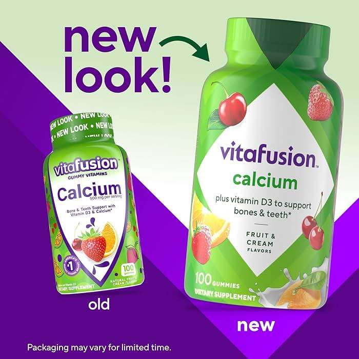 vitafusion Chewable Calcium Gummy Vitamins for Bone and Teeth Support, Calcium Gummies, Fruit and Cream Flavor, 100 Count, 50 Day Supply - Image 2