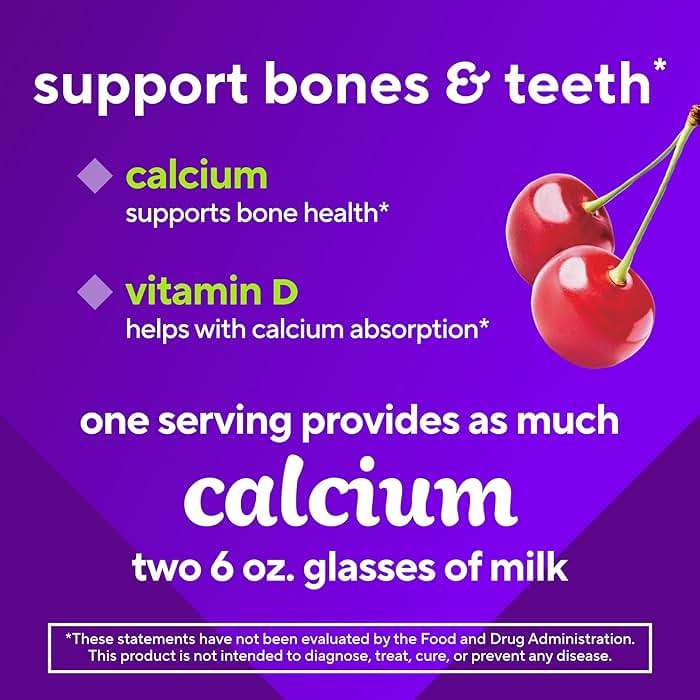 vitafusion Chewable Calcium Gummy Vitamins for Bone and Teeth Support, Calcium Gummies, Fruit and Cream Flavor, 100 Count, 50 Day Supply - Image 5
