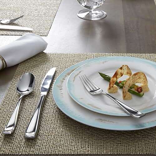 Oneida Silverware Set For 12, Moda 65-Piece Fine Flatware Set with Serving Utensils, Service For 12, 18/10 Stainless Steel, Dishwasher Safe For home, Knives Spoons and Forks Set (Silver, 65 pieces) - Image 14