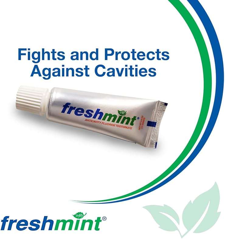 144 Tubes of Freshmint 0.6 oz. Anticavity Fluoride Toothpaste, Metallic Tube, Tubes do not have Individual Boxes for Extra Savings, Travel Size - Image 3