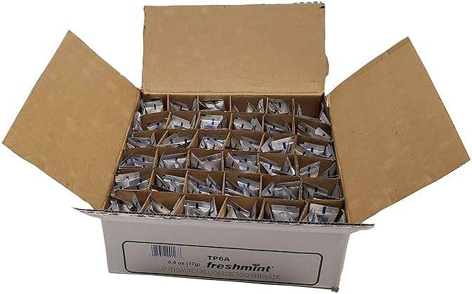 144 Tubes of Freshmint 0.6 oz. Anticavity Fluoride Toothpaste, Metallic Tube, Tubes do not have Individual Boxes for Extra Savings, Travel Size - Image 6