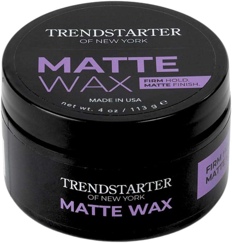 TRENDSTARTER - MATTE WAX (4oz) - Firm Hold - Matte Finish - Water Based All-Day Hold Hair Styling Pomade – Flake-Free Styling Wax for All Hair Types - Image 1