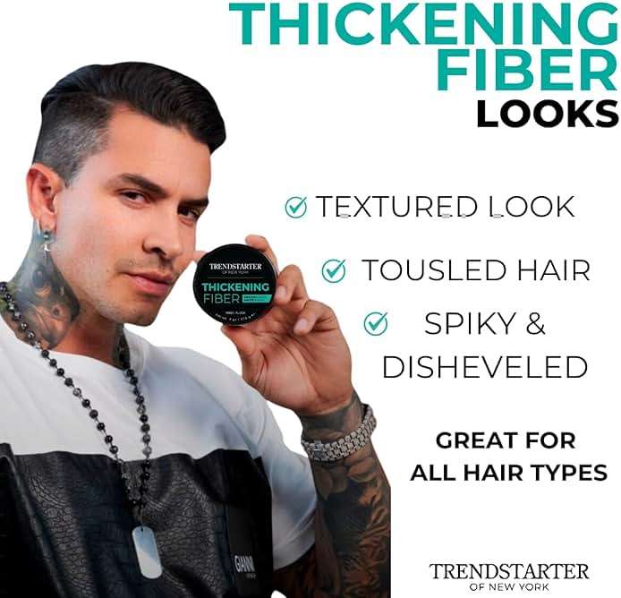 TRENDSTARTER - THICKENING FIBER (4oz) - Medium Hold - Matte Finish - Premium Hair Thickening Clay Pomade - Water-Based - All-Day Hold Styling Product - Image 5