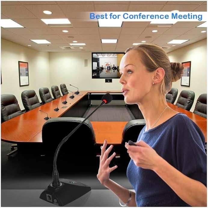 Desktop Gooseneck Wired Microphone System - Table Mounted Corded Voice Condenser Mic with Pop Filter - XLR to 1/4'' Sound Cord - for Karaoke, Conference, Studio Audio Recording - Pyle PDMIKC5 Black - Image 4