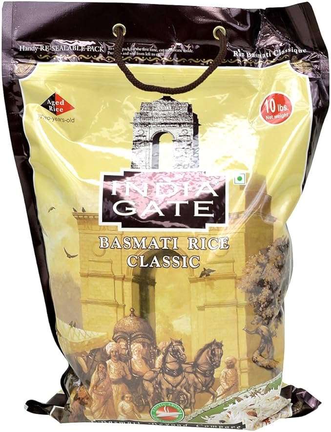 India Gate - White Basmati Rice - Classic, 10 Pound - Image 1