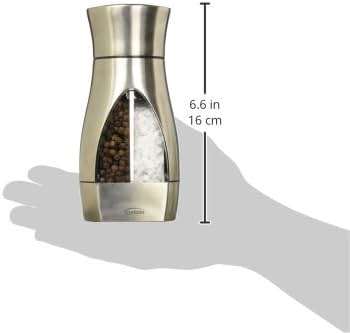 Trudeau Stainless Steel Manual 2-in-1 Salt and Pepper Mill - 7.5-Inch Space-Saving Grinder with Durable Carbon Steel Pepper Grinder and Rust-Proof Ceramic Salt Grinder - Adjustable Grind Settings - Image 3