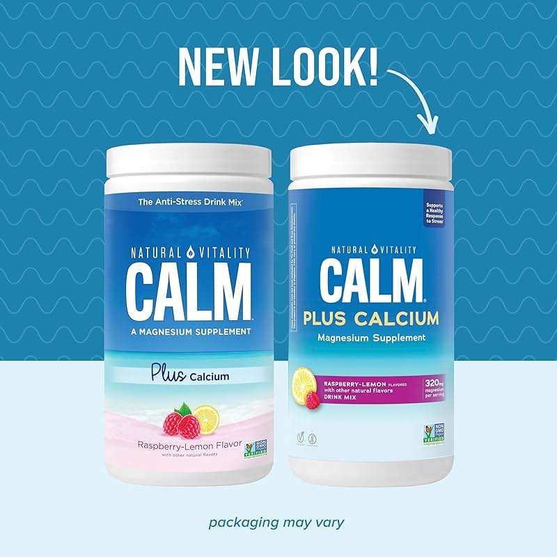 Natural Vitality Calm, Magnesium & Calcium Supplement, Drink Mix Powder Supports a Healthy Response to Stress, Gluten Free, Vegan, & Non-GMO, Raspberry Lemon, 16 oz - Image 2