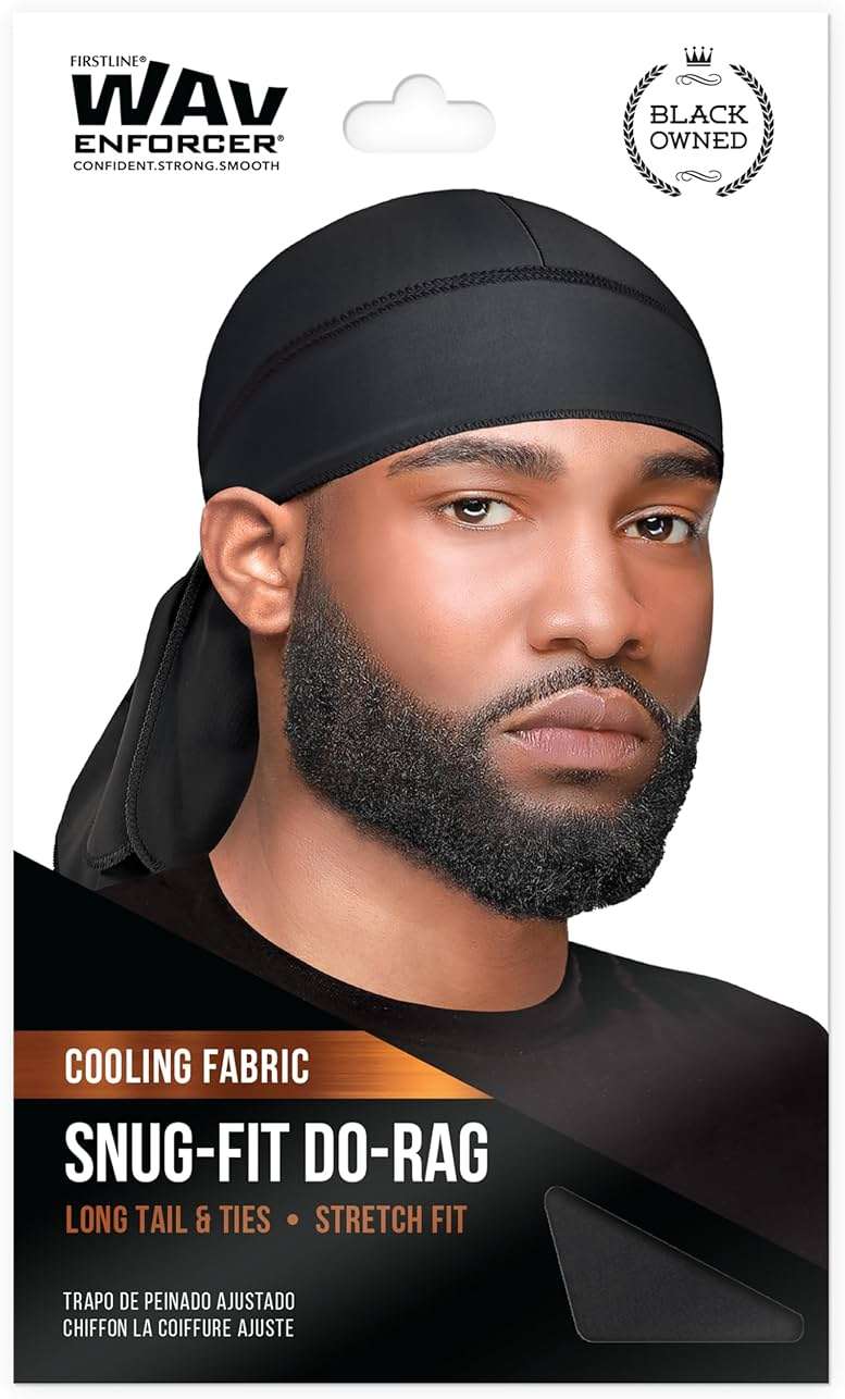 WavEnforcer 106 Snug Fit Do-Rag, Black - Image 1