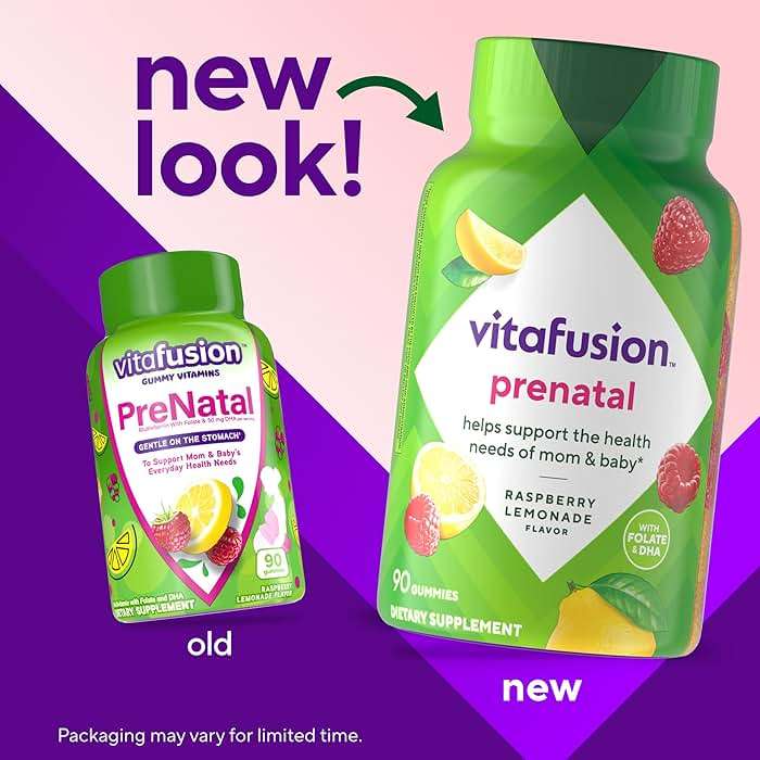 vitafusion PreNatal Gummy Vitamins, Raspberry Lemonade Flavor, Prenatal Vitamin Supplement for Women with Folate and DHA, 45 Day Supply, 90 Count - Image 4