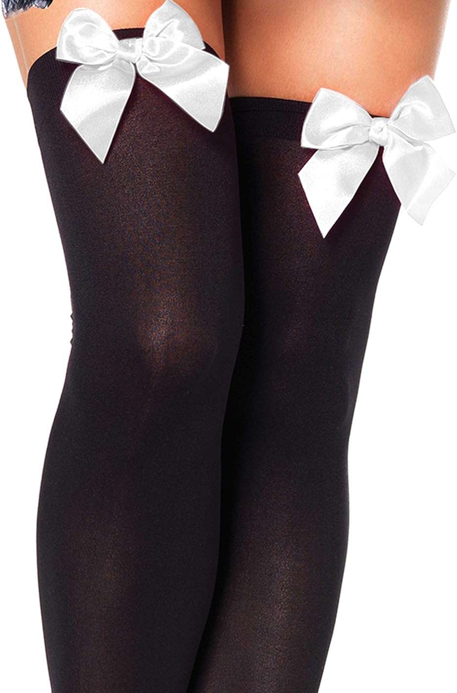 Leg Avenue Women's Satin Bow Accent Thigh Highs - Image 3