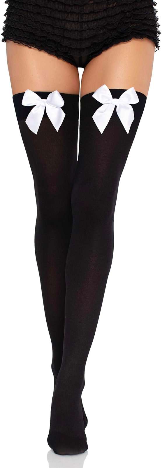 Leg Avenue Women's Satin Bow Accent Thigh Highs - Image 4