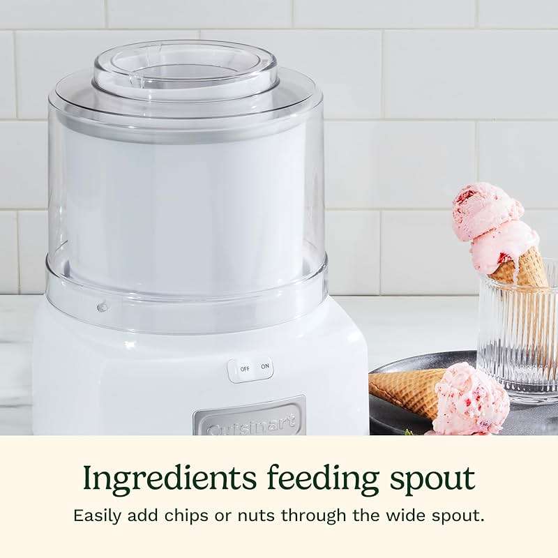 Cuisinart Ice Cream Maker, 1.5 Quart Double Insulated, Sorbet and Frozen Yogurt Maker, Ready in 20 Minutes, ICE-21P1, White - Image 7