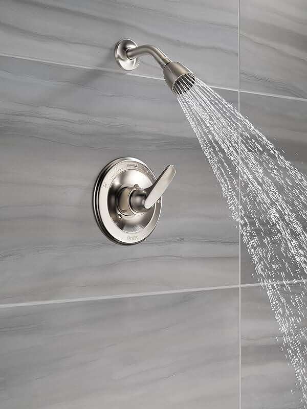 Delta Faucet Foundations 13 Series Single-Function Shower Trim Kit with Single-Spray Shower Head, Stainless BT1321-SS (Valve Not Included) - Image 2