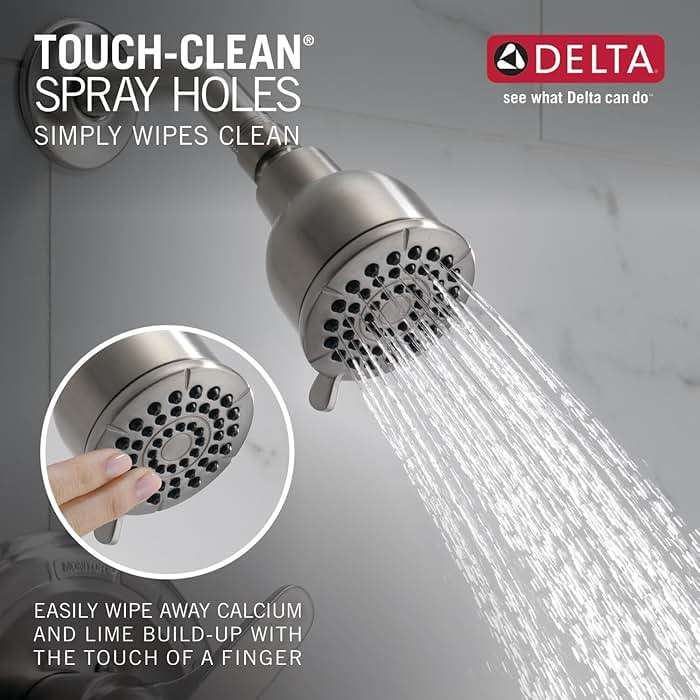 Delta Faucet Foundations 13 Series Single-Function Shower Trim Kit with Single-Spray Shower Head, Stainless BT1321-SS (Valve Not Included) - Image 4